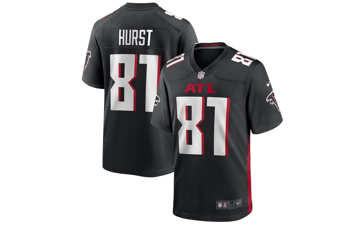 Men Atlanta Falcons #81 Hayden Hurst Nike Black Game NFL Jersey